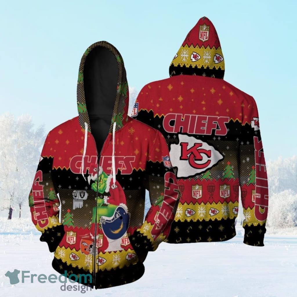 Santa Grinch Kansas City Chiefs Sitting On Chargers Raiders Broncos Toilet Christmas Gift For Chiefs Fans Zip Hoodie 3D All Over Print image Santa Grinch Kansas City Chiefs Sitting On Chargers Raiders Broncos Toilet Christmas Gift For Chiefs Fans Zip Hoodie 3D All Over Print Product Photo 1