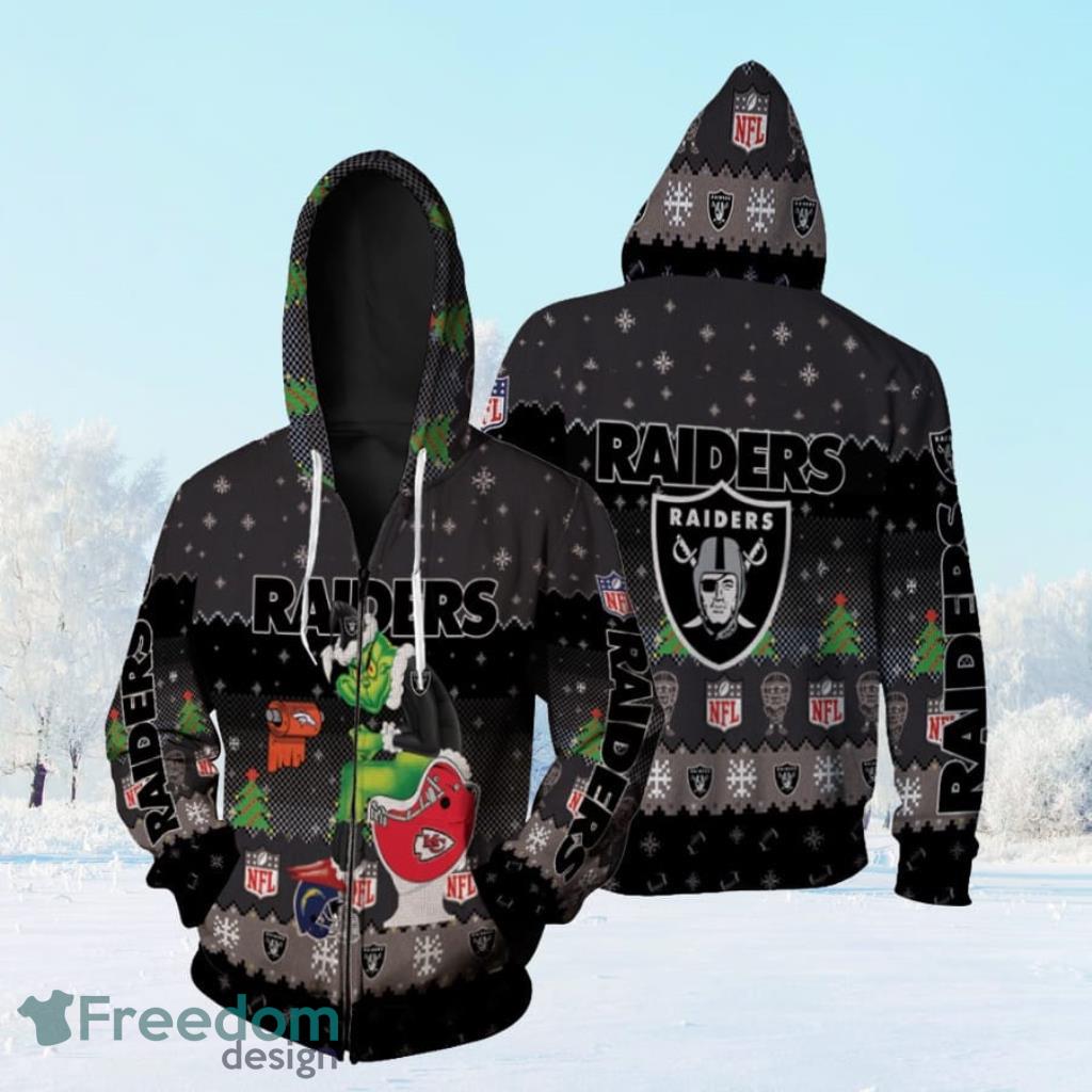 Santa Grinch Las Vegas Raiders Sitting On Chiefs Broncos Chargers Toilet Christmas Gift For Raiders Fans Zip Hoodie 3D All Over Print image Santa Grinch Las Vegas Raiders Sitting On Chiefs Broncos Chargers Toilet Christmas Gift For Raiders Fans Zip Hoodie 3D All Over Print Product Photo 1
