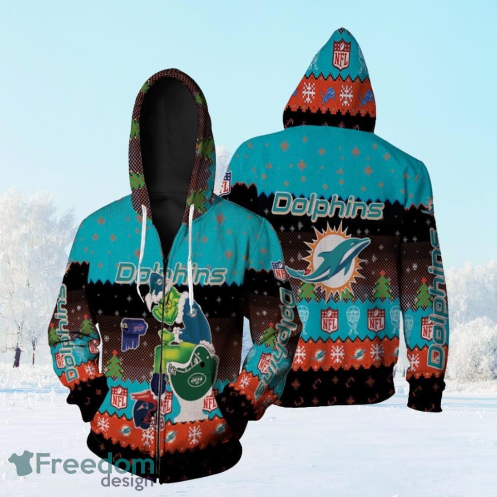 Santa Grinch Miami Dolphins Sitting On Jets Bills Patriots Toilet Christmas Gift For Dolphins Fans Zip Hoodie 3D All Over Print image Santa Grinch Miami Dolphins Sitting On Jets Bills Patriots Toilet Christmas Gift For Dolphins Fans Zip Hoodie 3D All Over Print Product Photo 1