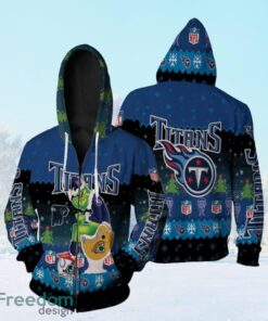 Santa Grinch Tennessee Titans Sitting On Jaguars Texans Colts Toilet Christmas Gift For Titans Fans Zip Hoodie 3D All Over Print