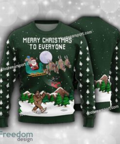 Santa Merry Giftmas To Bigfoot Men’s Ugly Christmas 3D Sweater
