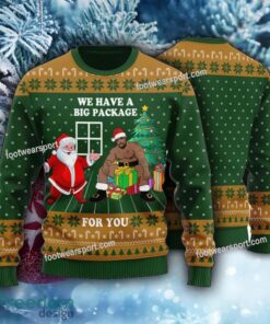 Santa With Bigfoot Ugly Xmas Sweater