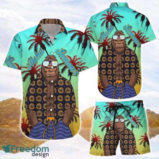 Sasquatch Shirts Sasquatch Tropical Summer Beach Aloha Hawaiian Shirts and Shorts Product Photo 1