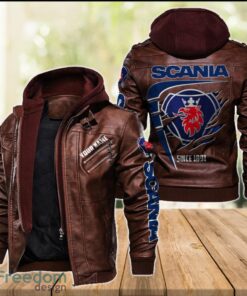 Scania 2D Leather Jacket For Men Custom Name Special Gift Ideas Product Photo 2