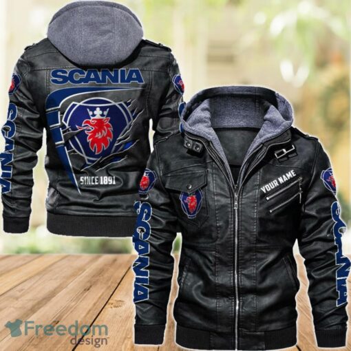 Scania 2D Leather Jacket For Men Custom Name Special Gift Ideas Product Photo 1