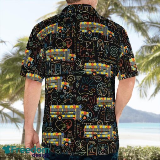 School Bus World Autism Awareness Day Hawaiian Shirt Product Photo 2