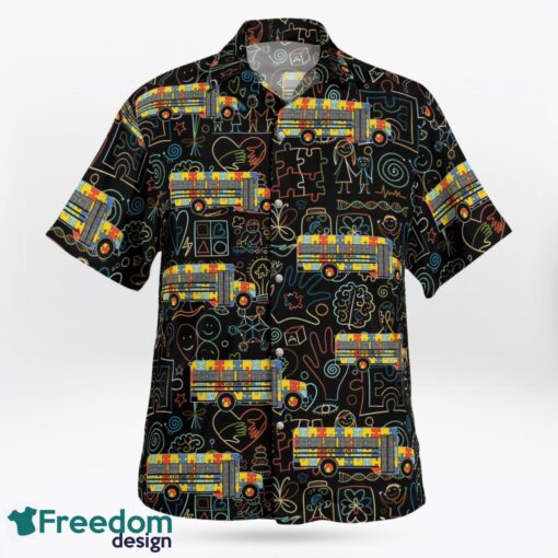 School Bus World Autism Awareness Day Hawaiian Shirt Product Photo 3