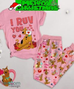 Scooby-Doo Valentine I Ruv You Fleece Pajamas Set Christmas For Family