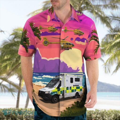 Scottish Ambulance Services Car And Airbus H145 Hawaiian Shirt Product Photo 3