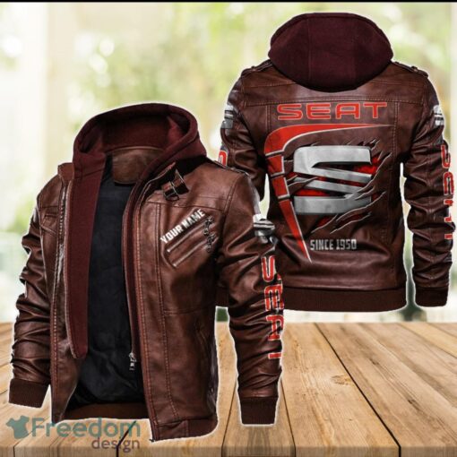 Seat 2D Leather Jacket For Men Custom Name Special Gift Ideas Product Photo 2