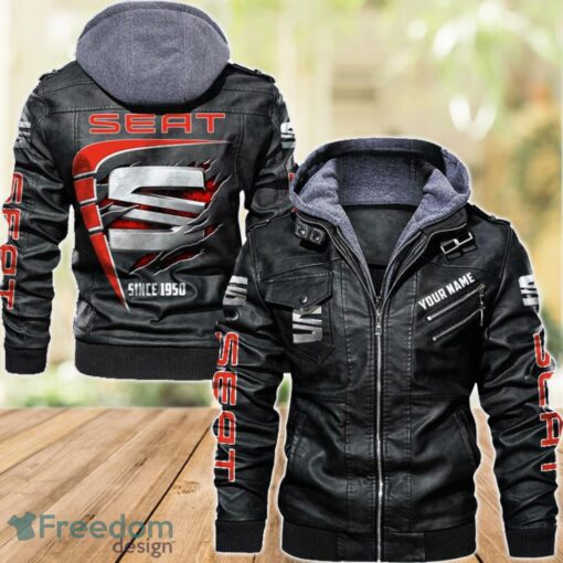 Seat 2D Leather Jacket For Men Custom Name Special Gift Ideas Product Photo 1