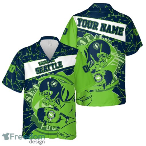 Seattle Football Team Personalized Name Number Hawaiian Shirt And Shorts Team Gift Product Photo 1