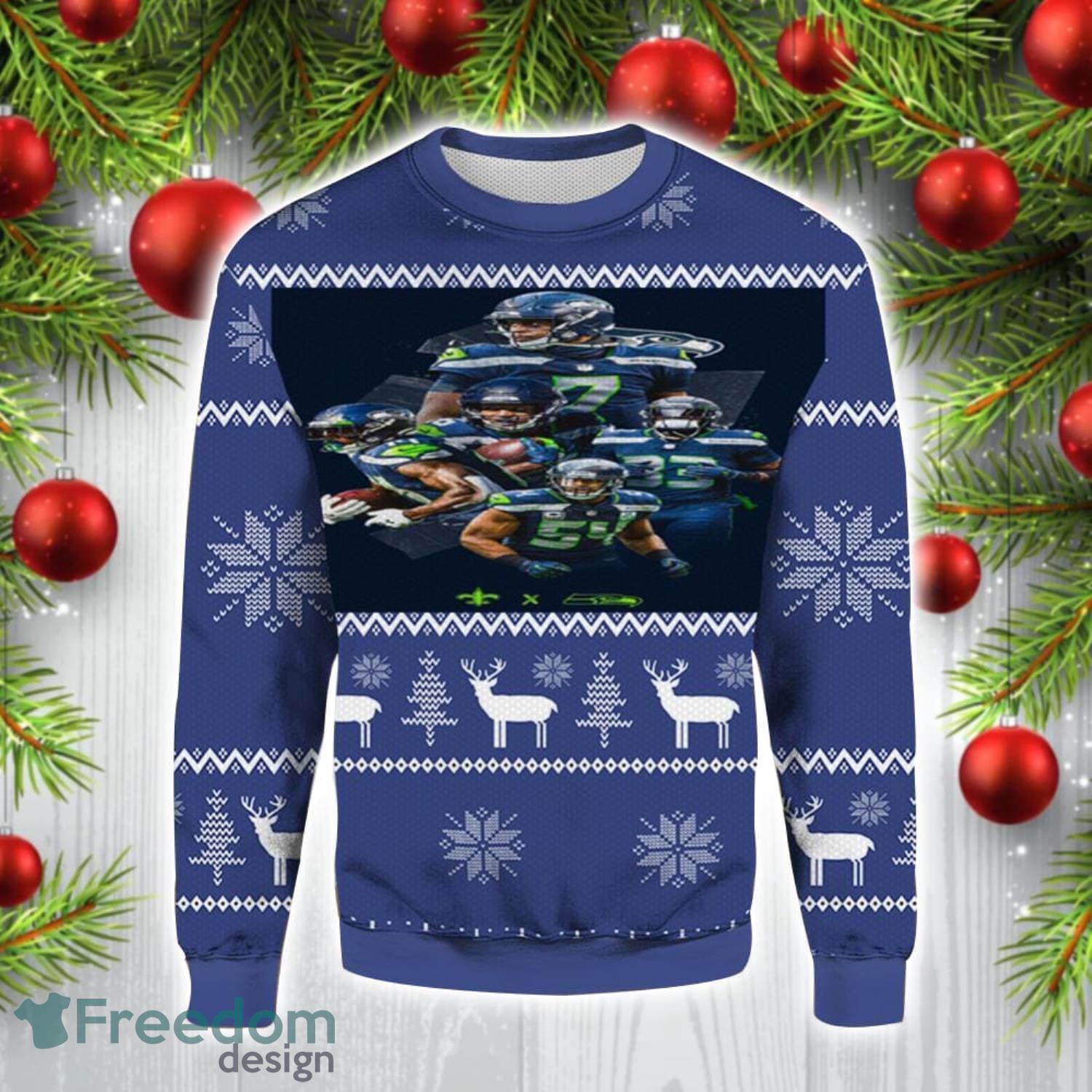 Seattle Seahawks Special Team 3D Ugly Christmas Sweater Christmas Gift Ideas image Seattle Seahawks Special Team 3D Ugly Christmas Sweater Christmas Gift Ideas Product Photo 1