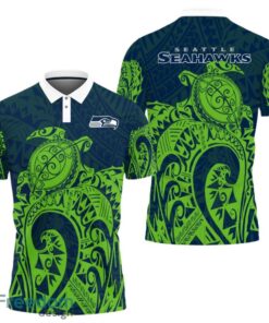 Seattle Seahawks Turtle Polynesian Pattern Polo Shirt
