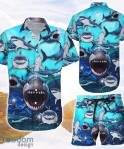 Shark Aloha Shirt Ocean Fish Casual Button Down Shirt Gift For Shark Lovers