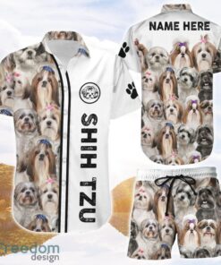 Shih Tzu Hawaiian Shirt Personalized Shih Tzu Dog Faces 3D Printing Hawaiian Shirt Dog Themed Gift Ideas