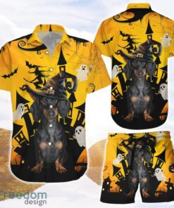 Shirts For Dachshunds Dachshund Witch Halloween 3D Printing Hawaiian Shirt Halloween Gift For Girlfriend