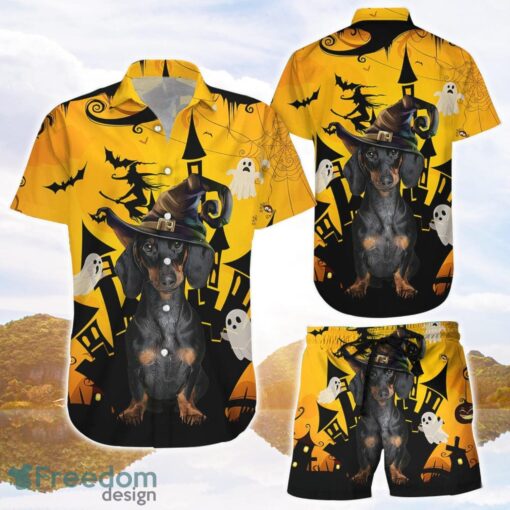 Shirts For Dachshunds Dachshund Witch Halloween 3D Printing Hawaiian Shirt Halloween Gift For Girlfriend Product Photo 1