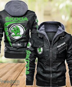 Skoda 2D Leather Jacket For Men Custom Name Special Gift Ideas Product Photo 1