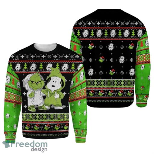 Snoopy & Grinch All-Over Print Christmas Sweater Gifts, Snoopy & Grinch Gift Product Photo 1