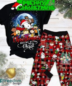 Snoopy Peanuts Christmas Begins With Christ Pajamas Set For Women Gift Christmas