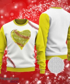 Softball Heart Christmas Full Over Print Gifts Christmas 3D Sweater Shirt