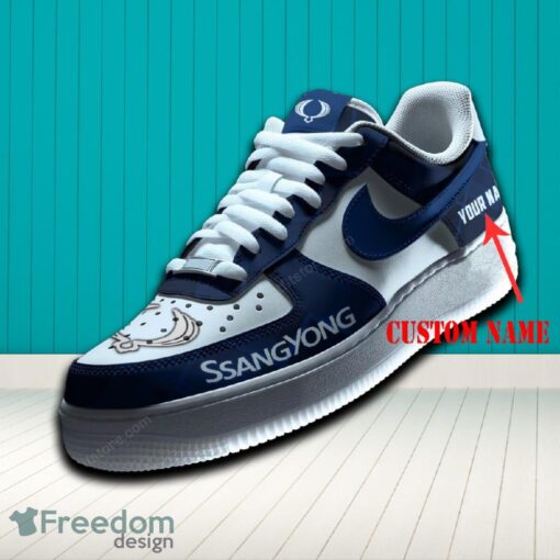 SsangYong Motor Air Force 1 Sneaker Blue Hot Trending For Fans AF1 Custom Name - SsangYong Motor Air Force 1 Sneaker Blue Hot Trending For Fans AF1 Custom Name