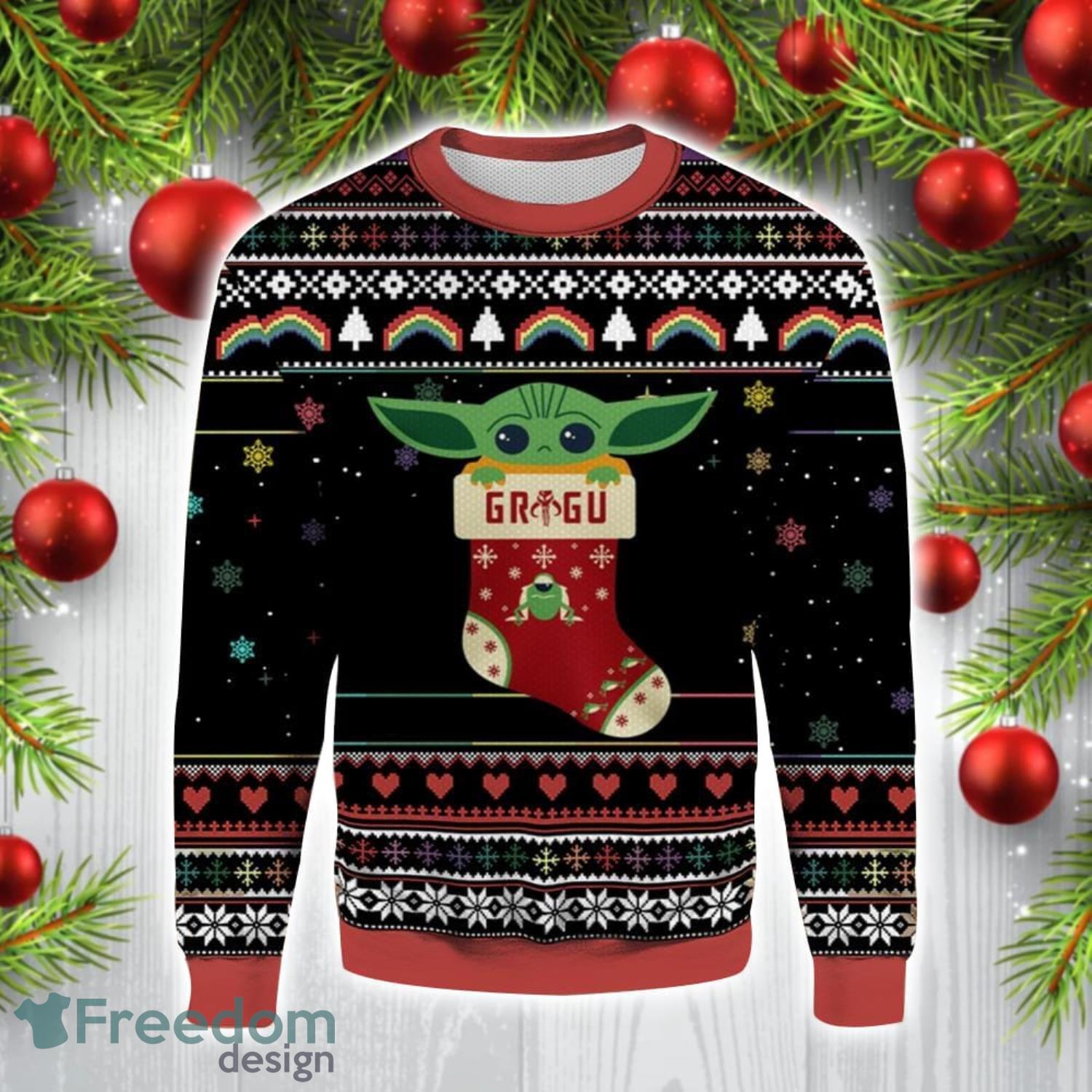 Star Wars Baby Yoda Frog 3D Ugly Christmas Sweater Christmas Gift Ideas image Star Wars Baby Yoda Frog 3D Ugly Christmas Sweater Christmas Gift Ideas Product Photo 1