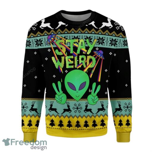 Stay Weird Alien All Over Print Christmas Sweater Product Photo 1