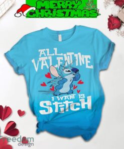 Stitch All I Want For Valentine Fleece Pajamas Set Christmas For Family