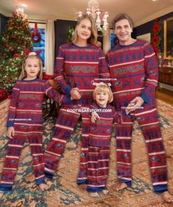 Subaru WRX Sti Car Racing Logo Pattern Ugly Christmas Pajamas Set Gift For Family