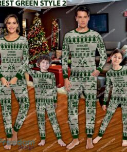 Supermarine Attacker Aircraft Ugly Christmas Pajamas Set Family War Gift - Supermarine Attacker Aircraft Pajamas Set Family Photo Green