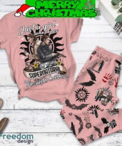 Supernatural Just A Girl Who Loves Winchester Brothers Fleece Pajamas Set Men Women For Fans