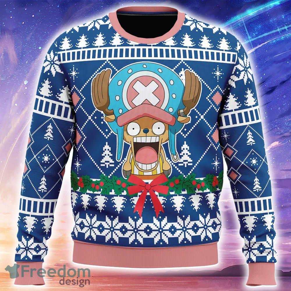 Surprised Tony Tony Chopper One Piece Knitted Christmas Sweater Trending Holidays For Men Women Fans image Surprised Tony Tony Chopper One Piece Knitted Christmas Sweater Trending Holidays For Men Women Fans - Surprised Tony Tony Chopper One Piece Ugly Christmas Sweater_1