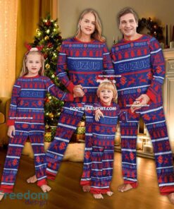 Suzuki Motorcycle Logo Pattern Ugly Christmas Family Pajamas Set