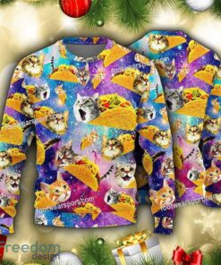 Taco Bell Cat Galaxy Funny For Adults Knitted Christmas Sweater