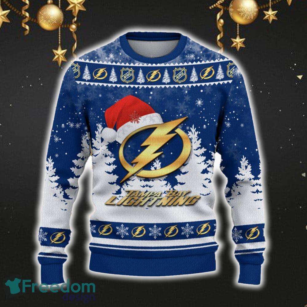 Tampa Bay Lightning Car For Fans 3D Sweater Ugly Christmas Santa Hat Tree Gift For Men Women image Tampa Bay Lightning Car For Fans 3D Sweater Ugly Christmas Santa Hat Tree Gift For Men Women - Tampa Bay Lightning Ugly Christmas Sweater_2