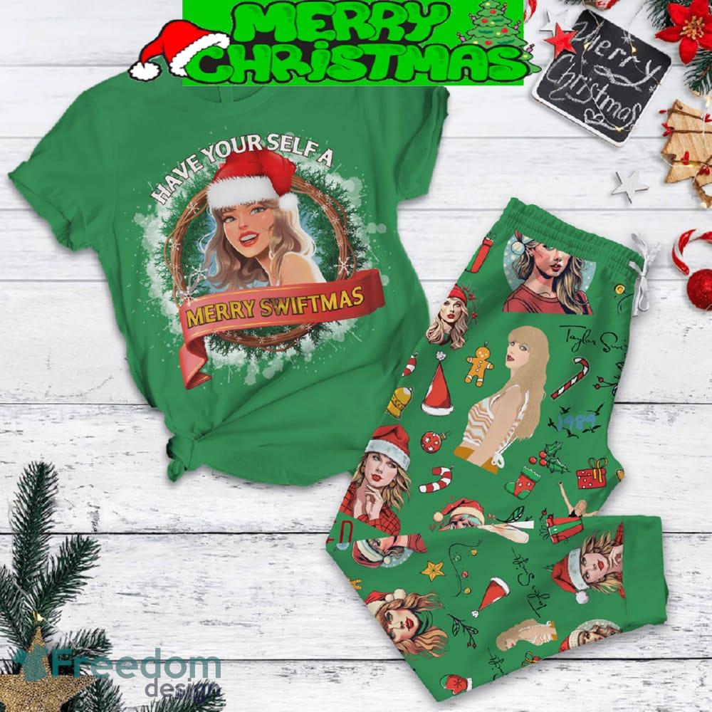 Taylor Swift Christmas Have Yourself A Merry Swiftmas Fleece Pajamas Set Full Print Christmas For Women - Taylor Swift Christmas Have Yourself A Merry Swiftmas Fleece Pajamas Set-1