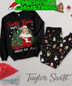 Taylor Swift Merry Swiftmas Cat Mother Christmas Fleece Pajamas Set Gift Family - Taylor Swift Merry Swiftmas Cat Mother Christmas Fleece Pajamas Set-1