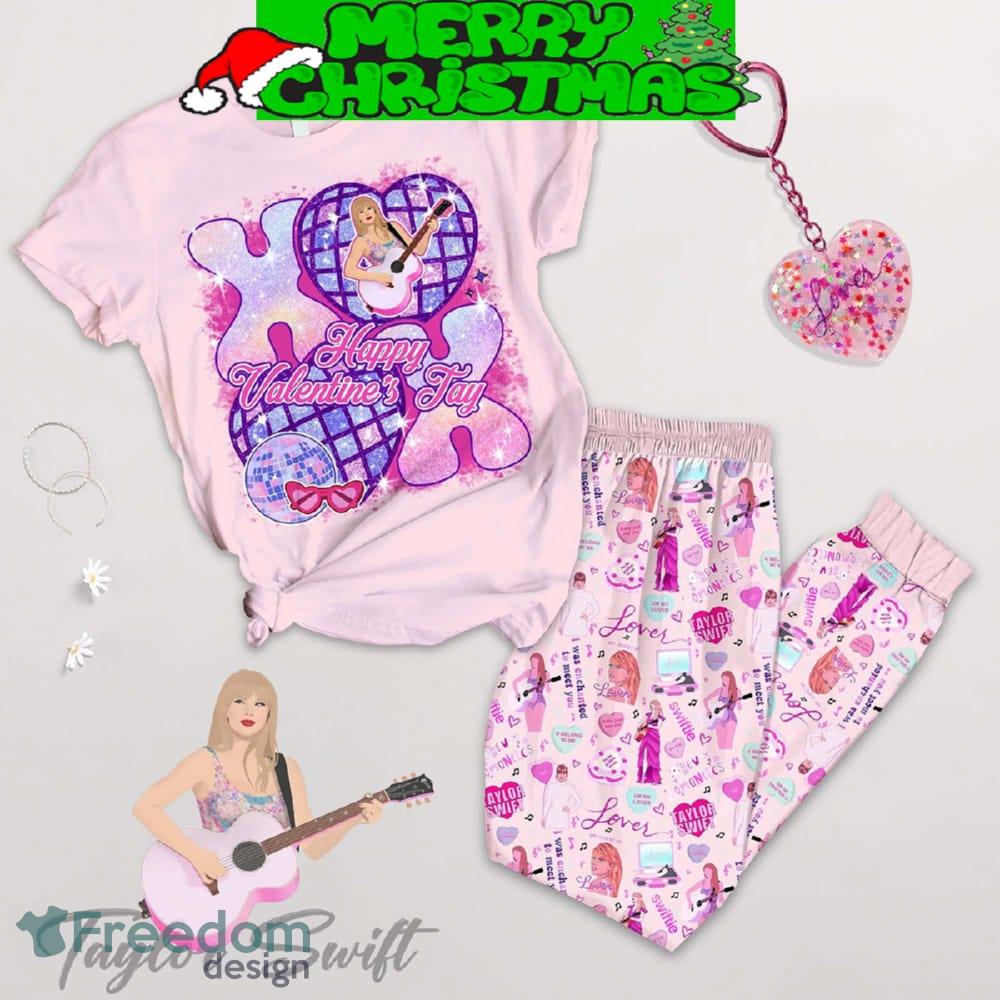 Taylor Swift Valentine Song Fleece Pajamas Set All Over Print Christmas Gift - Taylor Swift Valentine Song Fleece Pajamas Set-1