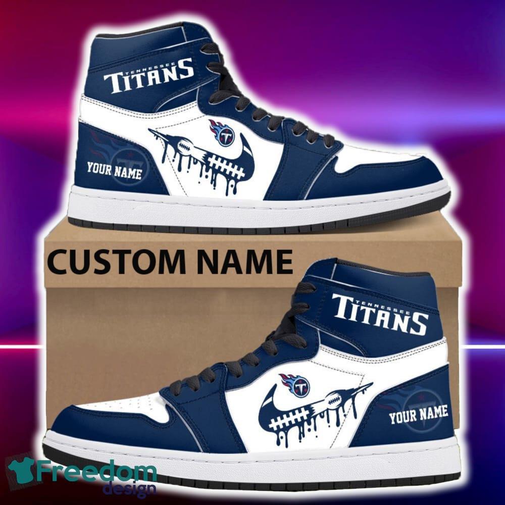 Tennessee Titans Air Jordan Hightop Shoes New Custom Name For Fans Gift Sneaker image Tennessee Titans Air Jordan Hightop Shoes New Custom Name For Fans Gift Sneaker - Tennessee Titans Air Jordan Hightop Shoes Photo 4