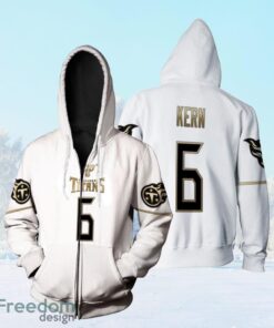Tennessee Titans Brett Kern #6 Nfl Great Player White 100th Season Golden Edition Jersey Style Gift For Titans Fans Zip Hoodie 3D All Over Print