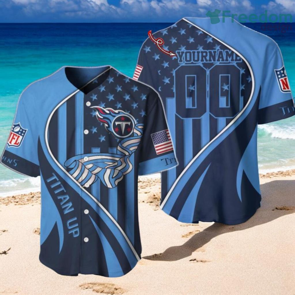 Tennessee Titans Custom Name And Number Slogan Baseball Jersey Shirt Shirt For Men And Women image Tennessee Titans Custom Name And Number Slogan Baseball Jersey Shirt Shirt For Men And Women Product Photo 1