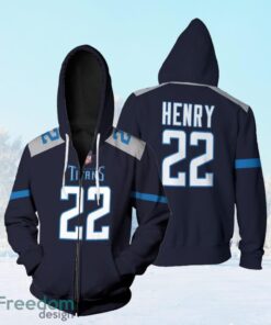 Tennessee Titans Derrick Henry #22 Great Player Nfl American Football Team New Game Navy 2019 3D Designed Allover Gift For Titans Fans Zip Hoodie 3D All Over Print