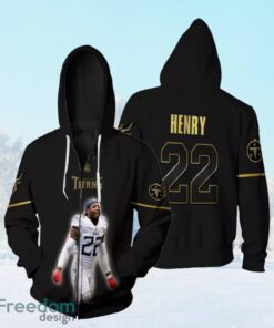 Tennessee Titans Derrick Henry 22 Nfl Legendary Captain Black 3D Designed Allover Gift For Titans Fans Zip Hoodie 3D All Over Print