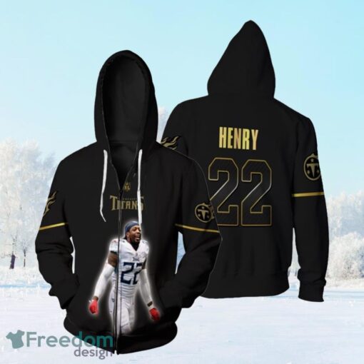 Tennessee Titans Derrick Henry 22 Nfl Legendary Captain Black 3D Designed Allover Gift For Titans Fans Zip Hoodie 3D All Over Print Product Photo 1