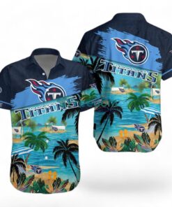 Tennessee Titans Logo Combo Hawaiian Shirt And Short Trending Summer For Fans