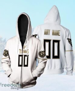 Tennessee Titans Nfl American Football White 100th Season Golden Edition Jersey Style Custom Gift For Titans Fans Zip Hoodie 3D All Over Print