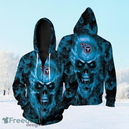 Tennessee Titans Nfl Fans Skull Zip Hoodie 3D All Over Print Product Photo 1