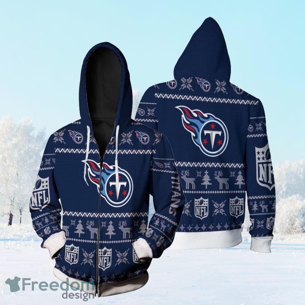 Tennessee Titans Nfl Ugly Sweatshirt Christmas 3D Zip Hoodie 3D All Over Print Product Photo 1